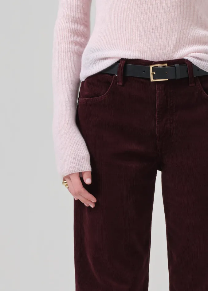 Women Pants Citizens Of Humanity Annina High Rise Wide Leg 30034 Corduroy In Bordeaux