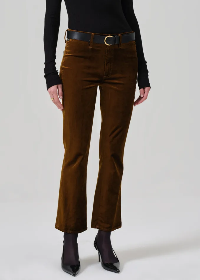 Women Pants Citizens Of Humanity Isola Cropped Trouser Velvet In Golden