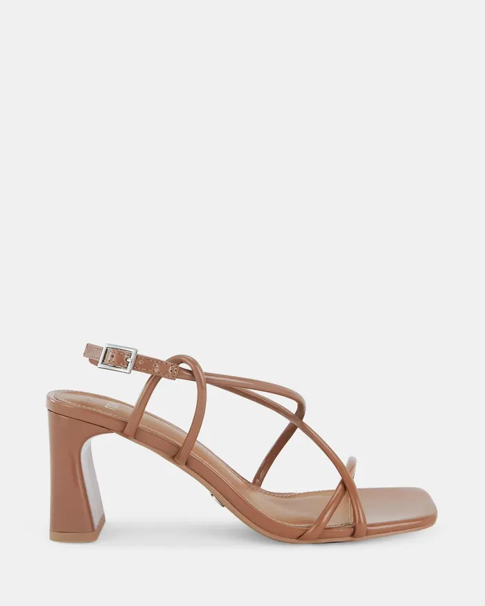 Women Peep Toes NOVO Shoes USSANA TOFFEE Open Toe Heels
