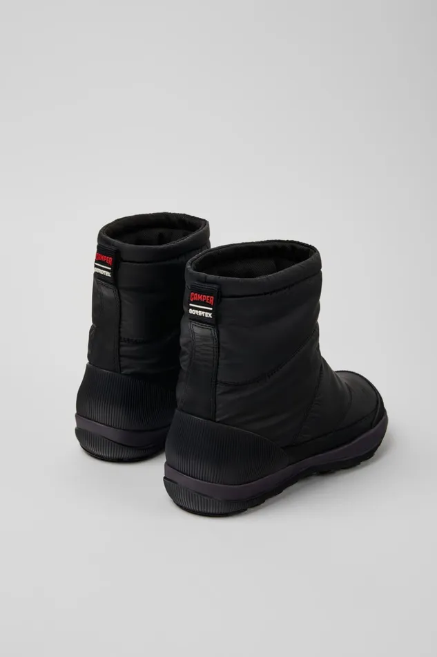 Women Peu Pista GORETEX Black Textile And Leather Boots Camper Ankle Boots Women Peu Pista GORETEX Black Textile And Leather Boots Camper Ankle Boots