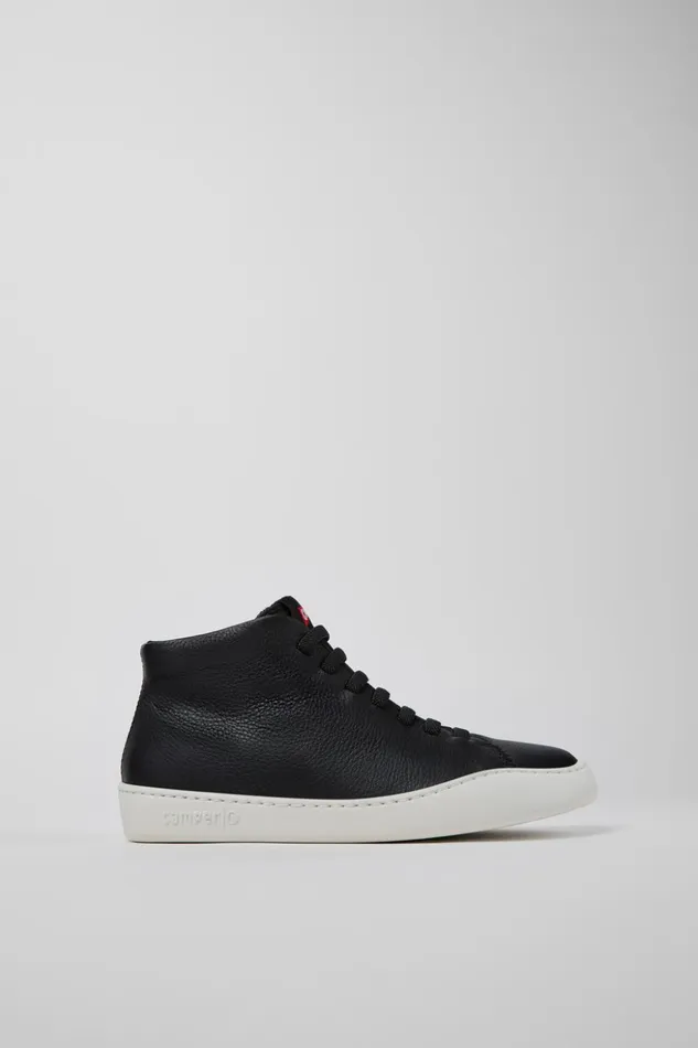 Women Peu Touring Black Leather Ankle Boots Camper Ankle Boots