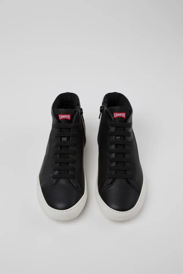 Women Peu Touring Black Leather Ankle Boots Camper Ankle Boots