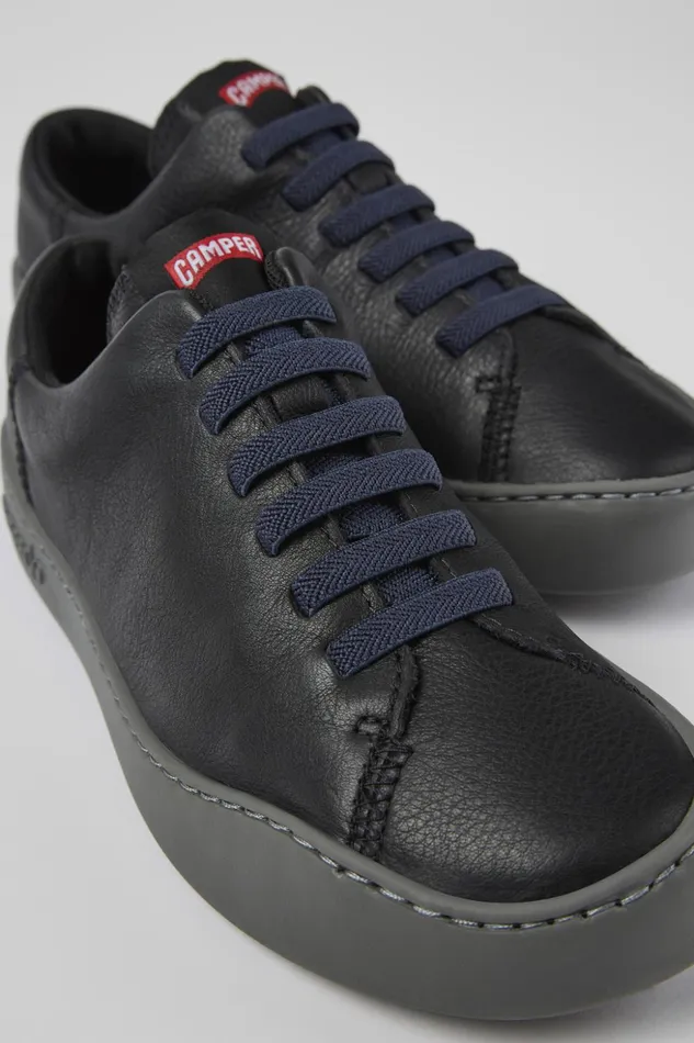 Women Peu Touring Black Leather Sneakers Camper Sneakers
