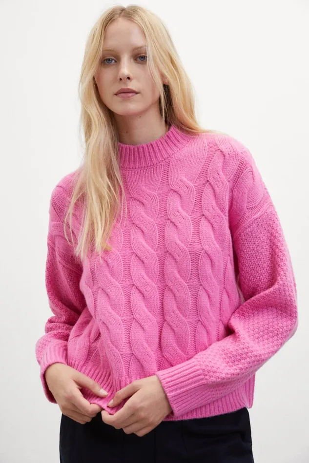 Women Pink Mimosa Knitted Jumper Ecoalf Knitwear