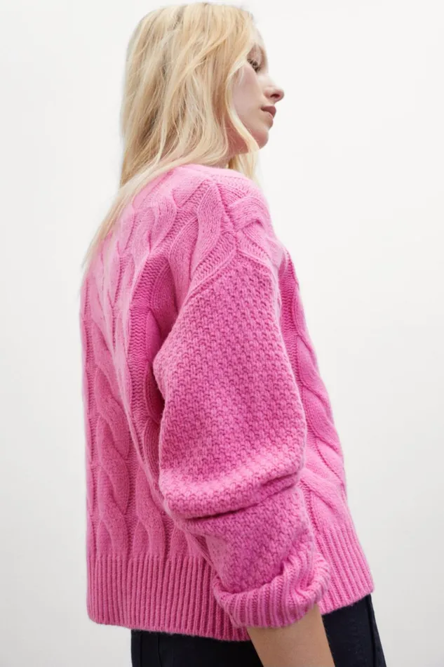 Women Pink Mimosa Knitted Jumper Ecoalf Knitwear