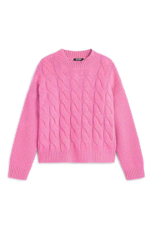 Women Pink Mimosa Knitted Jumper Ecoalf Knitwear