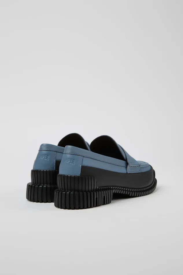Women Pix Gray And Black Leather Loafer Camper Formal Shoes Women Pix Gray And Black Leather Loafer Camper Formal Shoes
