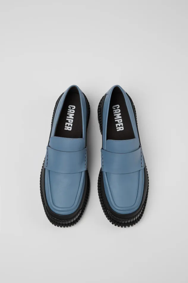 Women Pix Gray And Black Leather Loafer Camper Formal Shoes Women Pix Gray And Black Leather Loafer Camper Formal Shoes