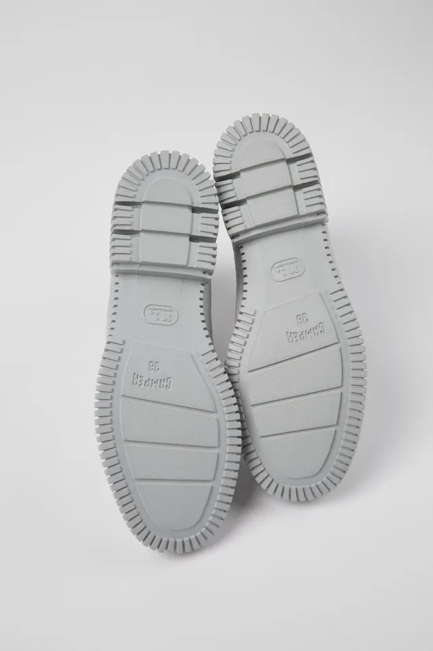 Women Pix Gray Textile Zip Bootie Camper Ankle Boots