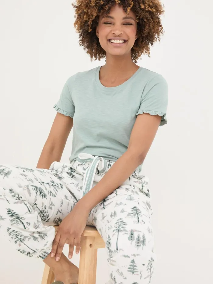 Women Pyjamas and Nightwear Fat Face Felicity Green Haze TShirt