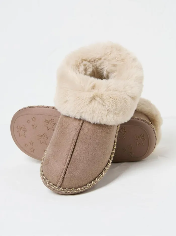 Women Pyjamas and Nightwear Fat Face Maia Dark Natural Boots Slippers