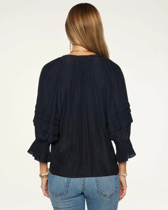 Women Randi Puff Sleeve Top True Blue Ramy Brook Tops Women Randi Puff Sleeve Top True Blue Ramy Brook Tops