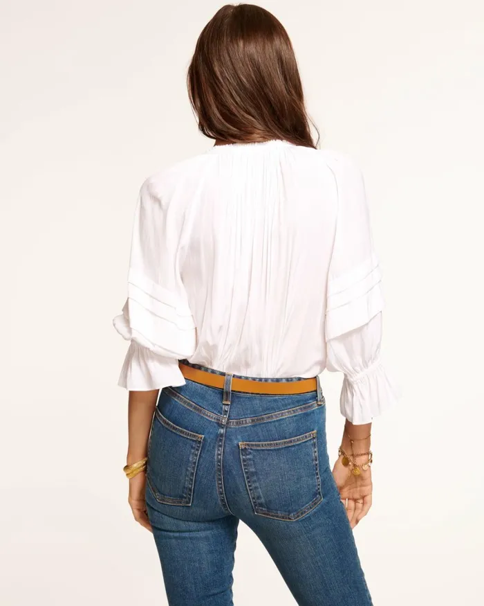 Women Randi Puff Sleeve Top True Blue Ramy Brook Tops Women Randi Puff Sleeve Top True Blue Ramy Brook Tops