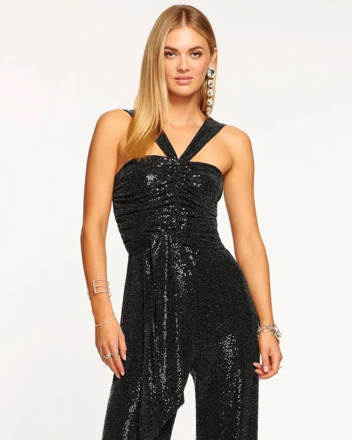 Women Remington Sparkle Jumpsuit Black Sparkle Ramy Brook Dresses