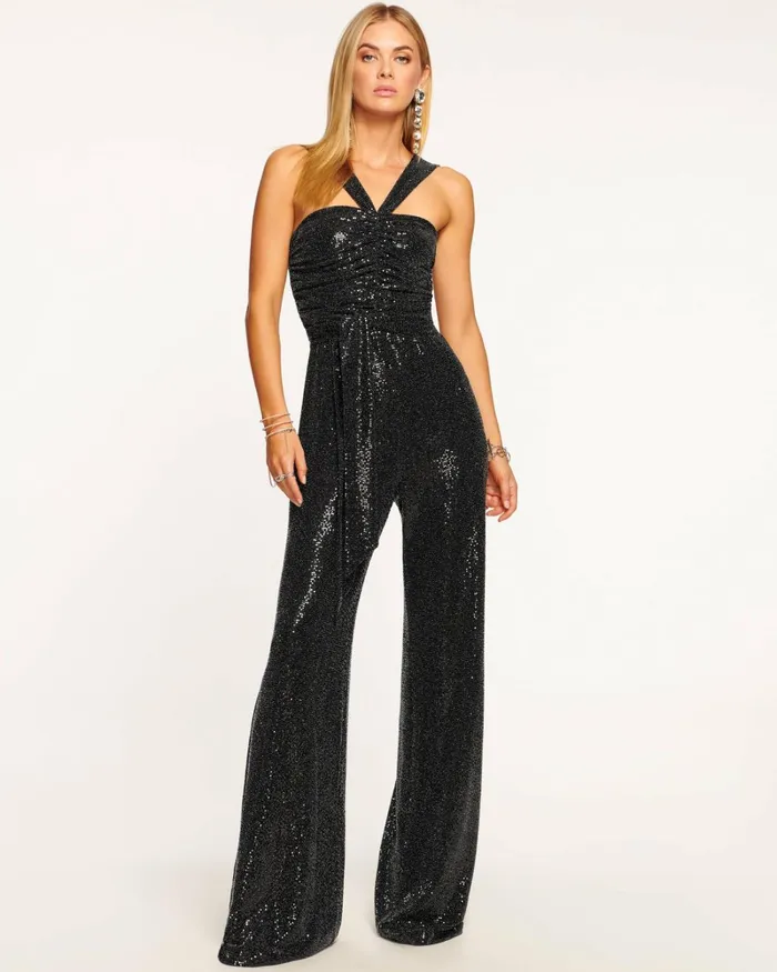 Women Remington Sparkle Jumpsuit Black Sparkle Ramy Brook Dresses Women Remington Sparkle Jumpsuit Black Sparkle Ramy Brook Dresses