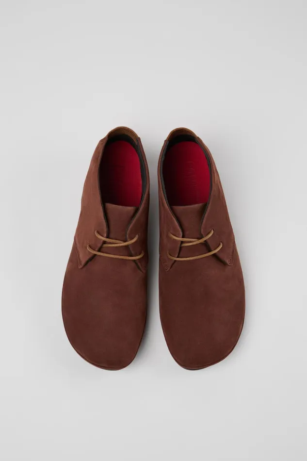 Women Right Brown Nubuck Ankle Boots Camper Ankle Boots