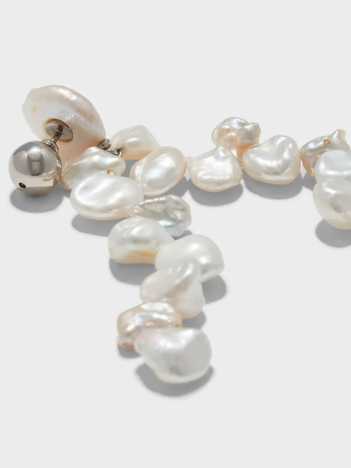 Women Rudi Pearl And PalladiumPlated Drop Earrings Aeyde Earrings