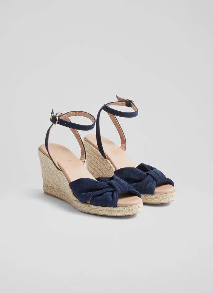 Women Sandals LKBennett Angela Navy Suede Espadrille Sandals Navy Women Sandals LKBennett Angela Navy Suede Espadrille Sandals Navy