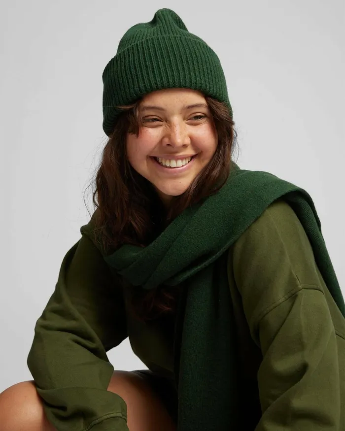 Women Scarves Colorful Standard Merino Wool Scarf Emerald Green
