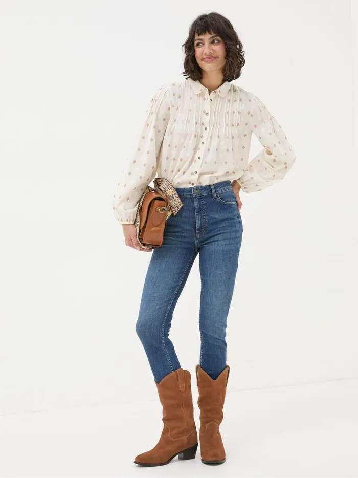 Women Shirts and Blouses Fat Face Elsie Ivory Dobby Blouse