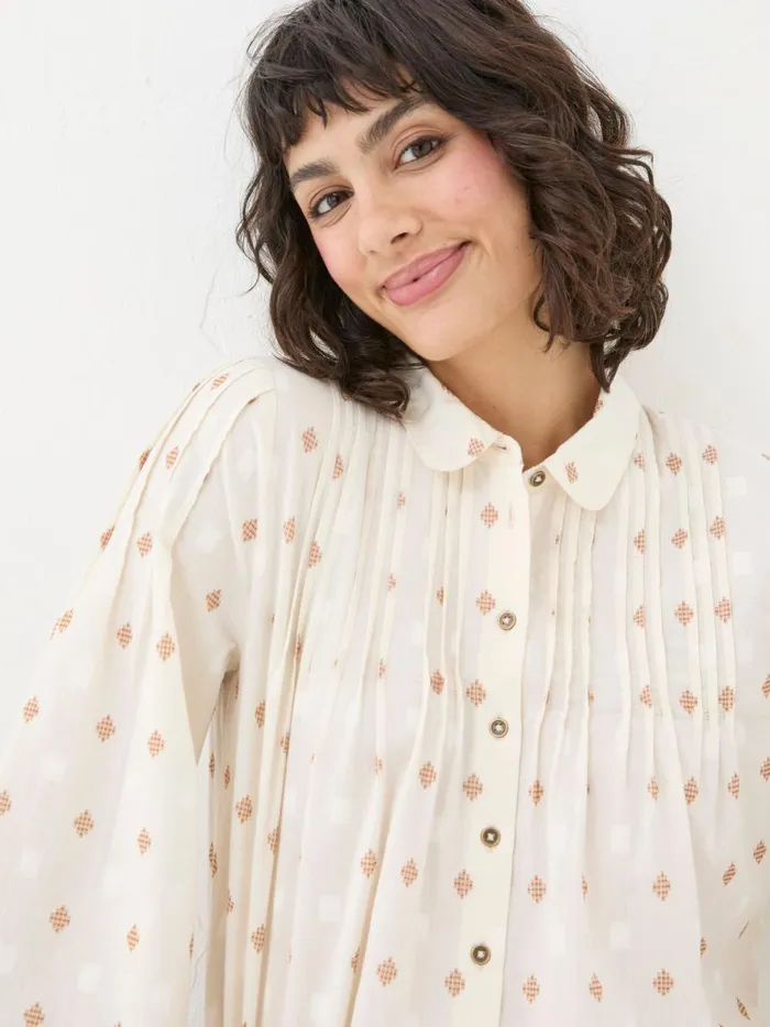 Women Shirts and Blouses Fat Face Elsie Ivory Dobby Blouse