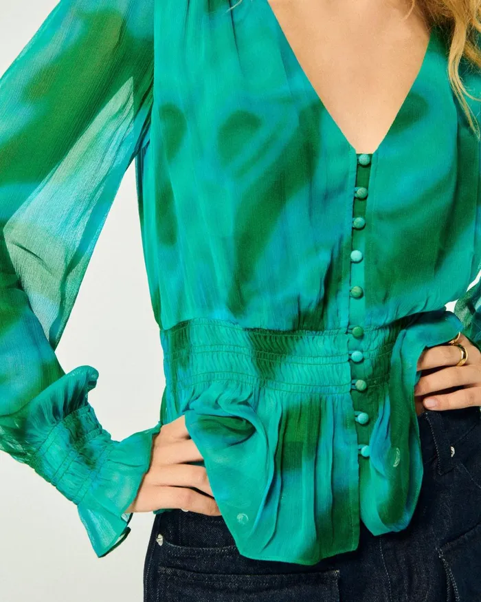Women Shirts TShirts and Tops From Future Golda Long Sleeve Top Marvelous Green