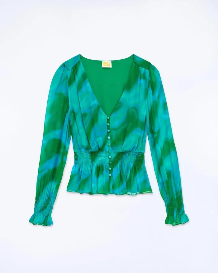 Women Shirts TShirts and Tops From Future Golda Long Sleeve Top Marvelous Green