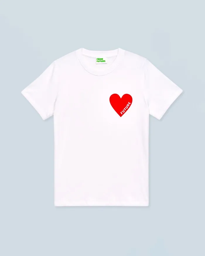 Women Shirts TShirts and Tops From Future Heart Crewneck TShirt White