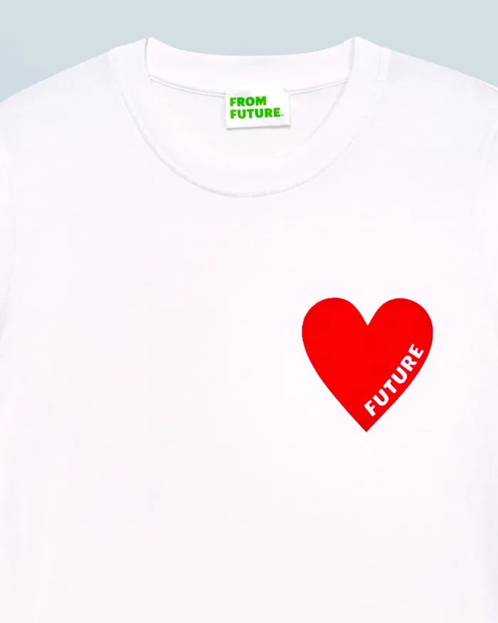 Women Shirts TShirts and Tops From Future Heart Crewneck TShirt White