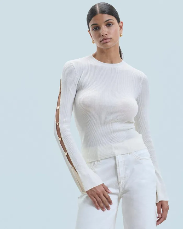 Women Shirts TShirts and Tops From Future Long Sleeve Top White