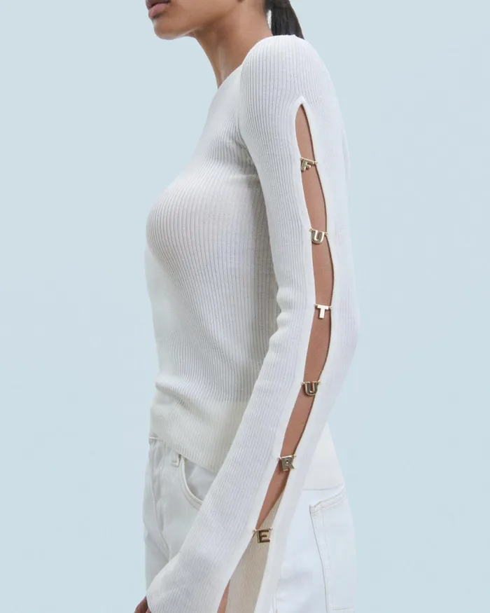 Women Shirts TShirts and Tops From Future Long Sleeve Top White