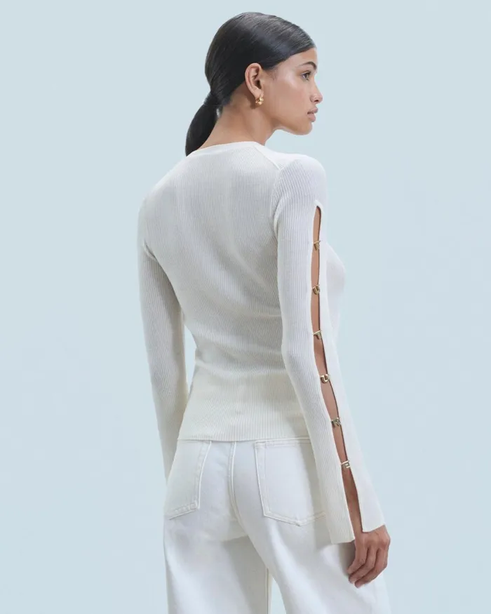 Women Shirts TShirts and Tops From Future Long Sleeve Top White