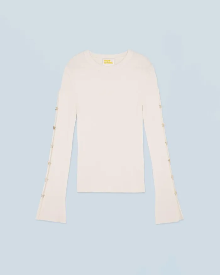 Women Shirts TShirts and Tops From Future Long Sleeve Top White