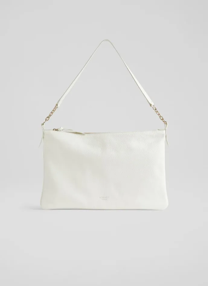 Women Shoulder Bags LKBennett Rachel Cream Leather Slim Shoulder Bag