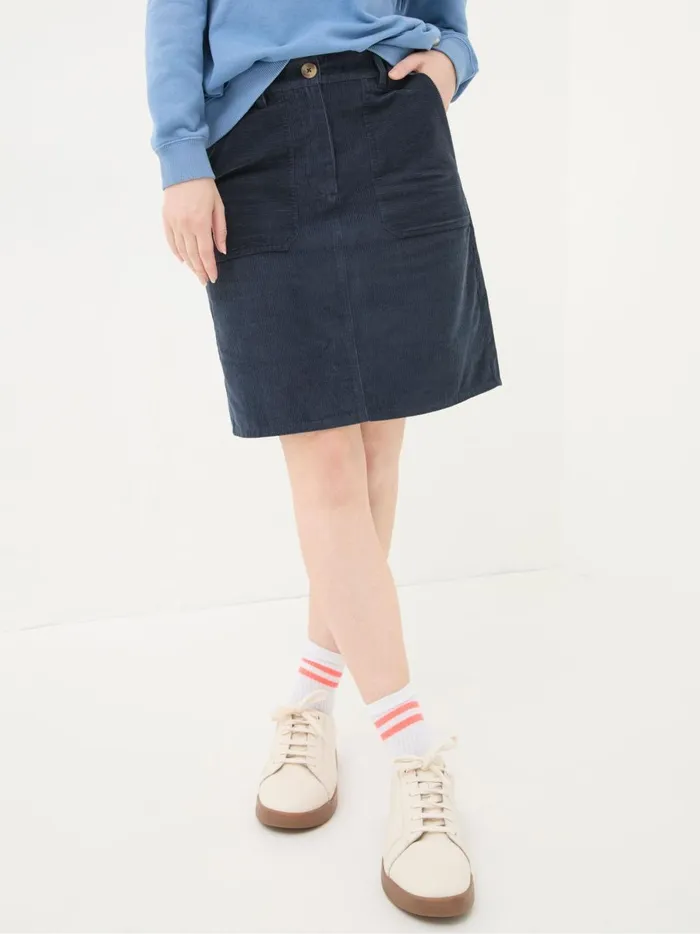Women Skirts Fat Face Chesil Dark Navy Cord Skirt