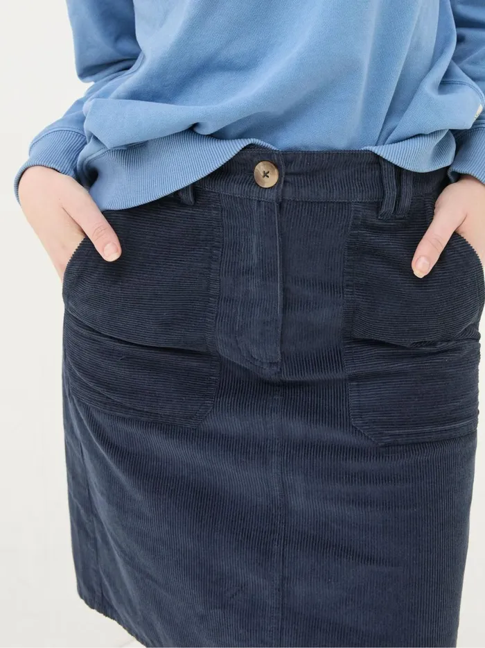 Women Skirts Fat Face Chesil Dark Navy Cord Skirt