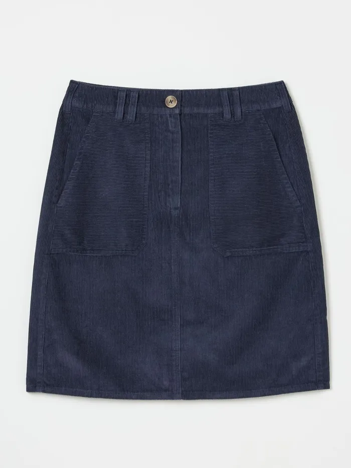 Women Skirts Fat Face Chesil Dark Navy Cord Skirt