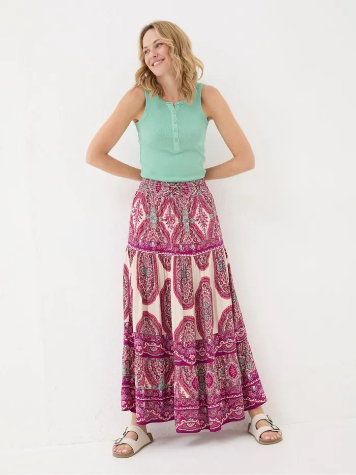 Women Skirts Fat Face Jayla Purple Detail Paisley Maxi Skirt