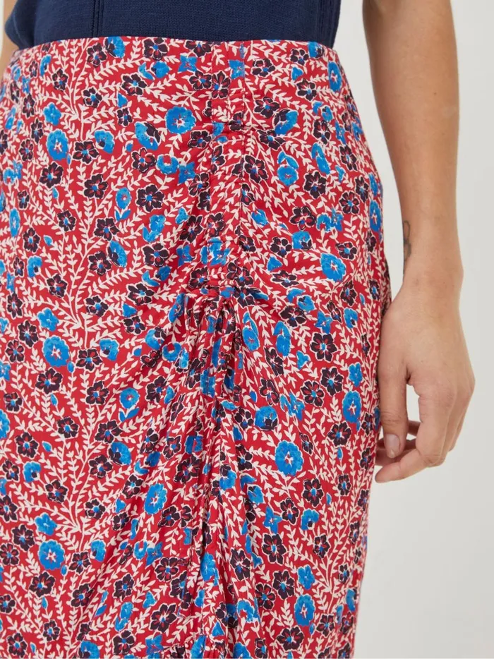 Women Skirts Fat Face Red Cece Woodblock Meadow Skirt