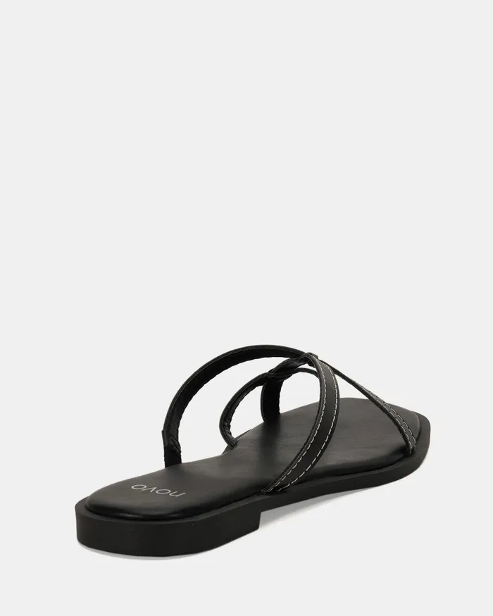 Women Slides NOVO Shoes RORIE BLACK Sandals