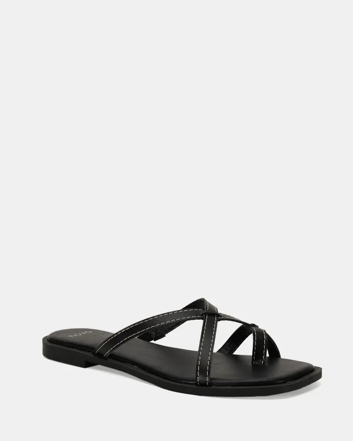 Women Slides NOVO Shoes RORIE BLACK Sandals