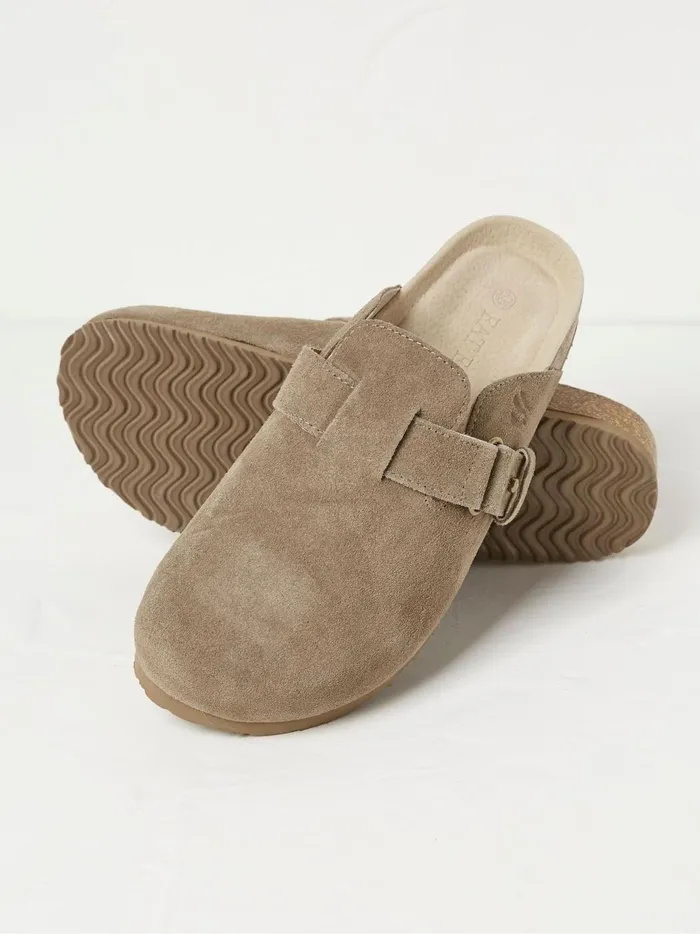 Women Slippers Fat Face Elsie Brown House Shoes