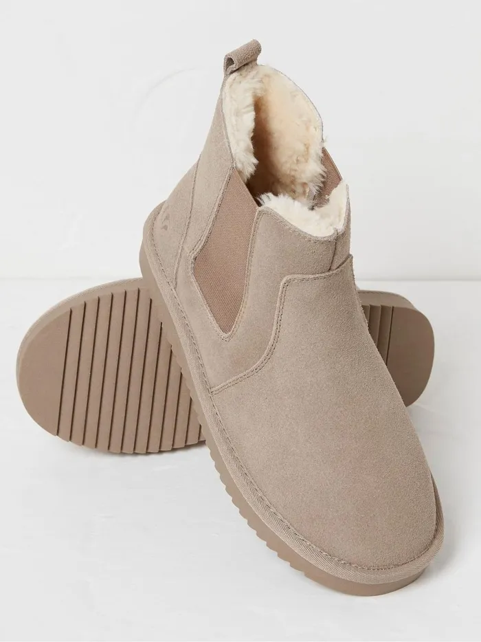 Women Slippers Fat Face Mabel Natural Suede Slipper Boots