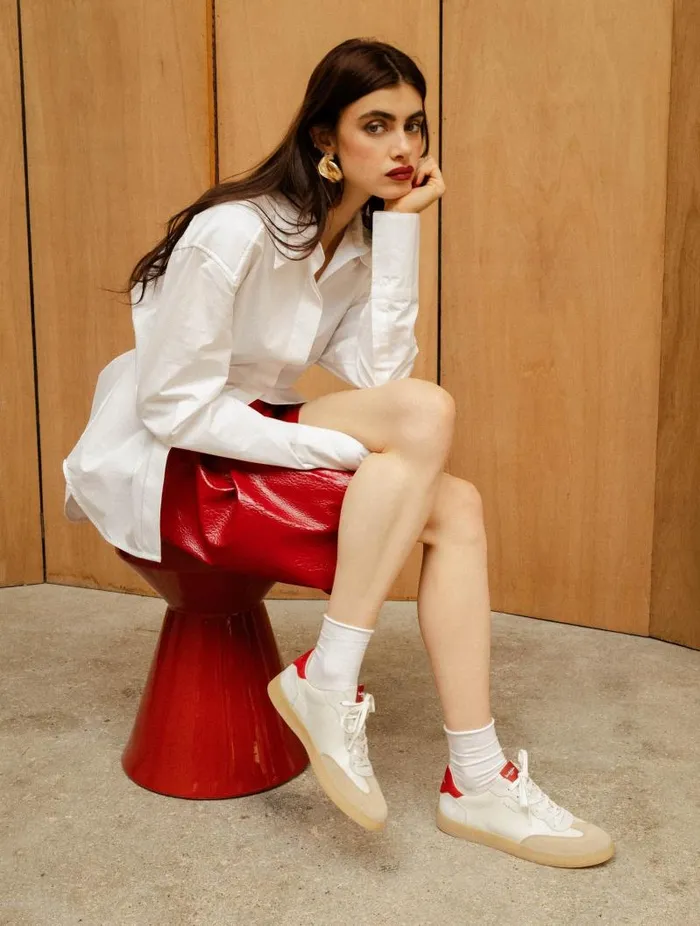 Women Sneakers Bobbies Bahia Off White and Espelette Women Sneakers Bobbies Bahia Off White and Espelette