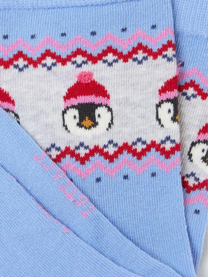 Women Socks and Tights Fat Face Blue Penguin Fairisle Pattern Socks 1 Pack