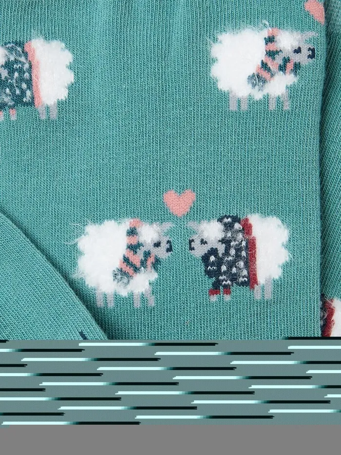 Women Socks and Tights Fat Face Green Sheep Socks 1 Pack Size 47