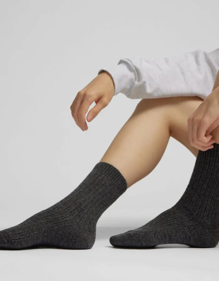 Women Socks Colorful Standard Merino Wool Blend Sock Deep Black