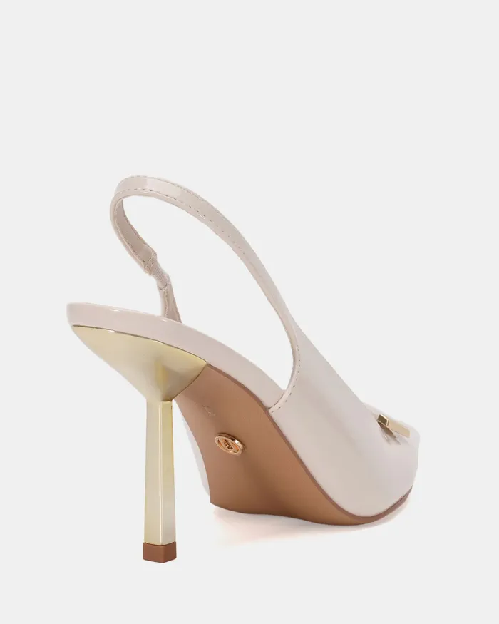 Women Stilettos NOVO Shoes IROSA CREAM PATENT Pumps
