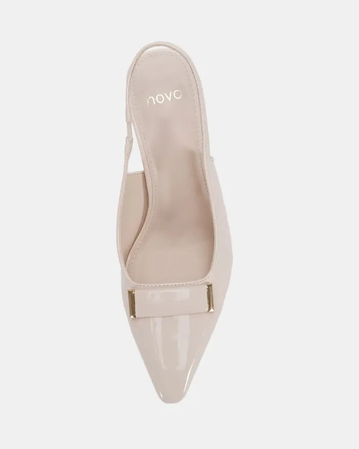 Women Stilettos NOVO Shoes IROSA CREAM PATENT Pumps