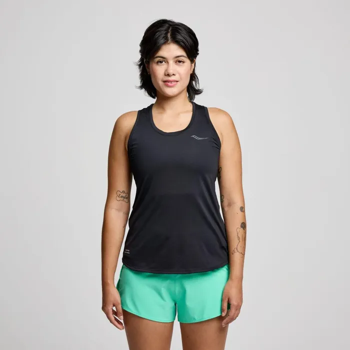 Women Stopwatch Singlet Black Saucony Tops